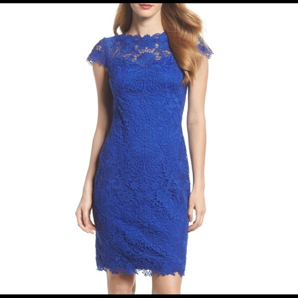 Tadashi Shoji Dresses & Skirts - Tadashi Shoji blue lace dress. Size 6